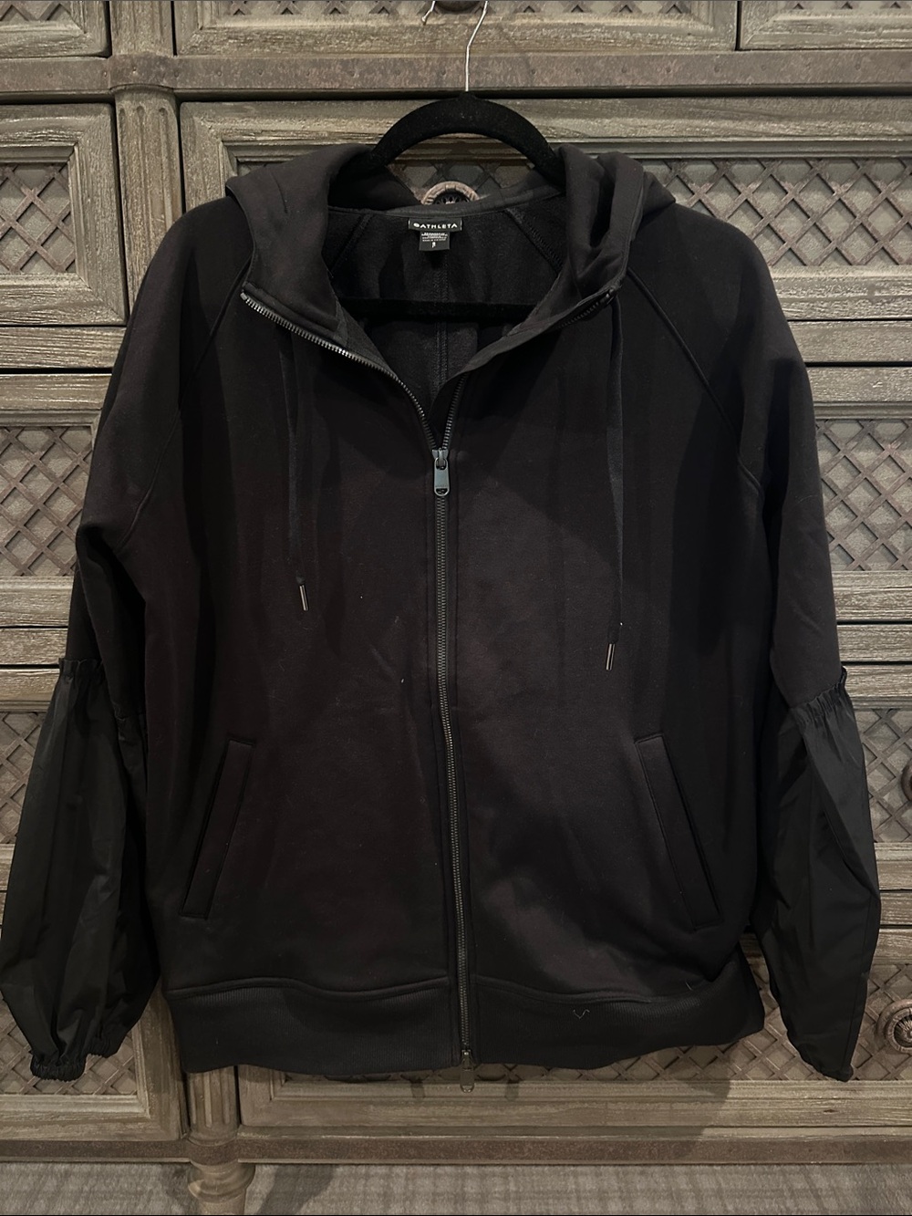 Athleta Black Oversized Zip-up Hooded Sweatshirt - Women’s